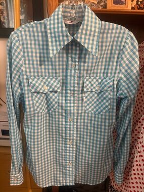 🥕 RARE VINTAGE 70s Levi’s Fresh Produce Gingham Shirt - Small 🥕
